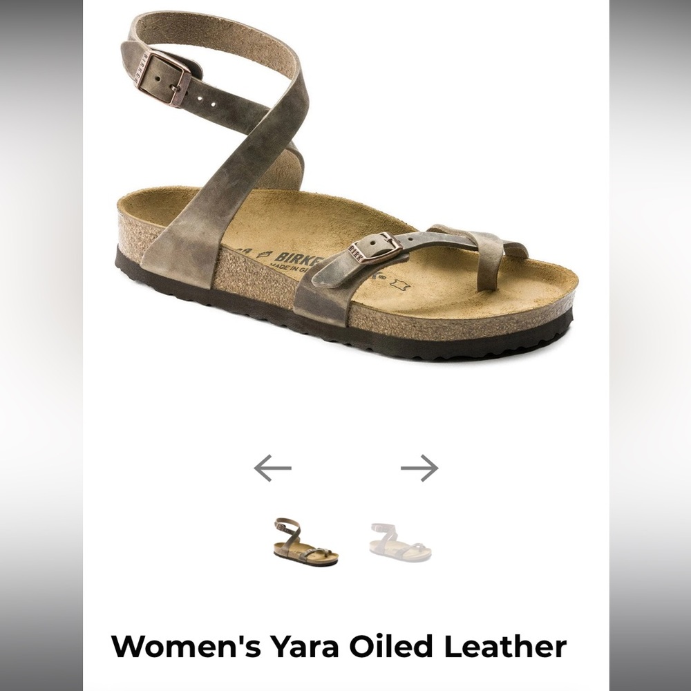 Birkenstock Tara oiled sandals in Tobacco